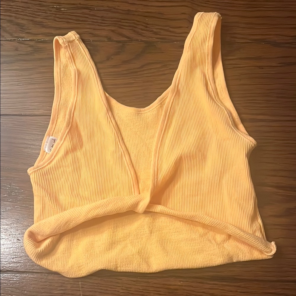 Orange Ribbed Crop Top